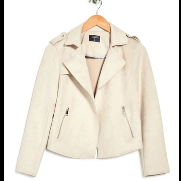 Tahari Jackets & Blazers - NWT Tahari Women’s Faux Suede Crop‎ Moto Jacket Stretch Soft